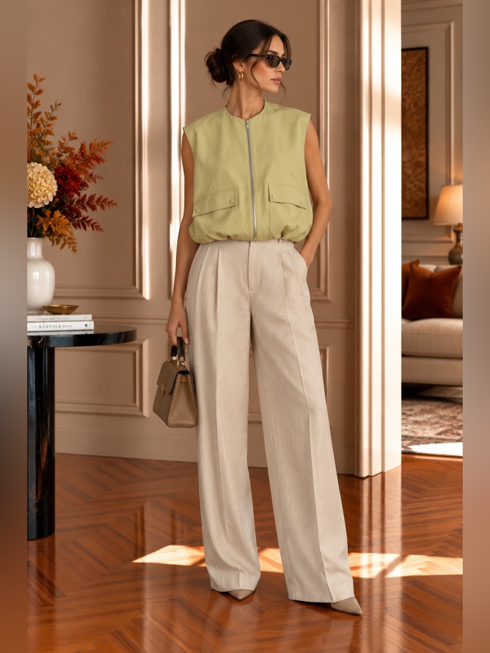 Commense Yellow Oversized Sleeveless Vest Top XS